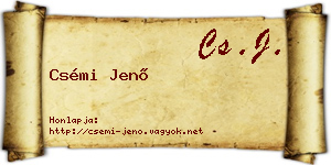 Csémi Jenő névjegykártya